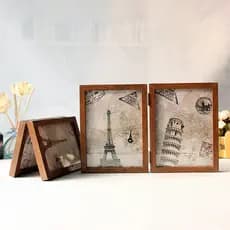 Quebra-cabeça moldura de foto mesa Retro criativo dupla face combinação 20cm 23cm foto restaurante Bar decoração ornamen