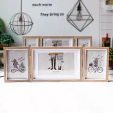 Combinação criativa Tri-Fold moldura de foto mesa estilo nórdico 20cm 23cm 27cm moldura de foto porta-retratos mesa de e