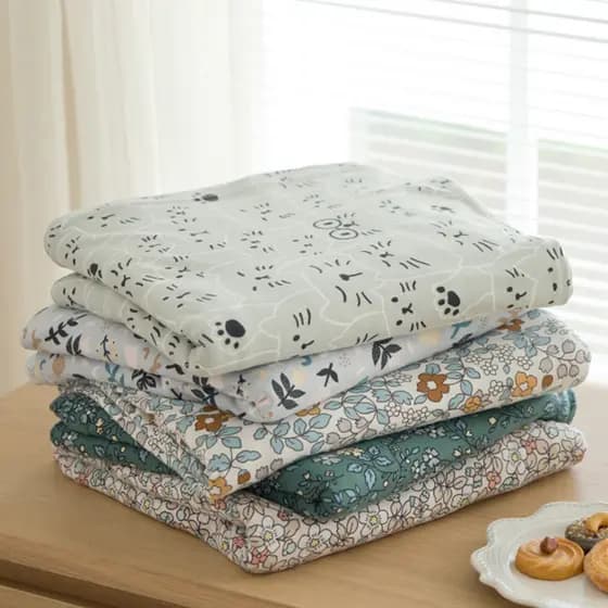 Estilo Pastoral nu dormir Tianzhu colcha capa 1.5m única peça de algodão puro malha algodão 200x230cm capa de edredão de