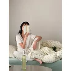 2026 novo estilo nu dormir Tianzhu algodão conjunto de quatro peças algodão pequeno fresco Floral malha algodão cama pur