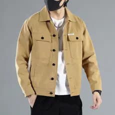Primavera Denim jaqueta masculina fino ajuste na moda bonito jaqueta masculina solta Casual macacão jaqueta de meia-idad