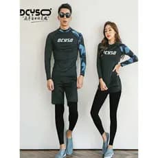 Dcyso terno de mergulho terno maiô masculino terno protetor solar de manga comprida de secagem rápida maiô feminino tern