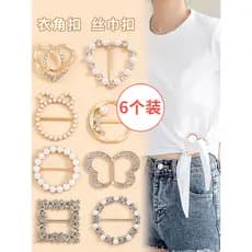 Roupas multifuncionais canto atado fivela High-End fivela camiseta camisa de manga curta bainha fixa fivela decorativa a