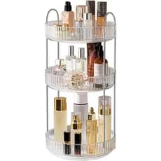Organizador de Maquiagem Giratório 360° para Bancada de Penteadeira, 3 Níveis, Organizador de Cosméticos, Produtos de Cu