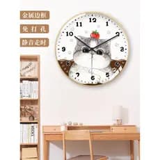 TQJ quarto das crianças gato relógio de parede sala estar quarto bonito bonito bonito animal de estimação dos desenhos a