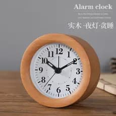 TQJ madeira maciça luz da noite Snooze pequeno despertador relógio de mesa cabeceira estudantes mudo Desktop moda bancad