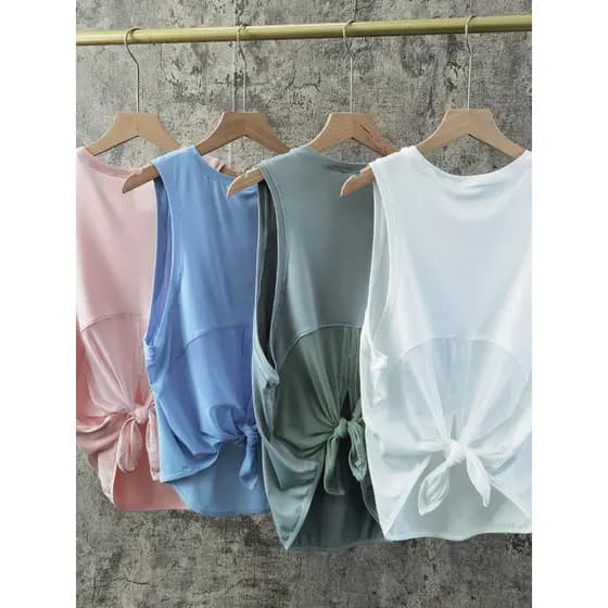 Xuan Yalan roupas de Yoga femininas verão fino sem mangas mais magro olhar High-End temperamento esportes camiseta ao ar