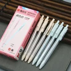 Chenguang Papelaria AGP83001 Caneta Gel 0.35mm Nude Color Control Press Gel Pen Estudante Caneta Pequena Fresca Preta