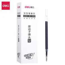 Deli S206 gel caneta recarga Push tipo S01 recarga 0.5mm bala gel caneta vermelha professor lote alterado estudante liçã