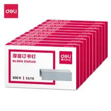 [10 caixas] Deli 0015 grampos de camada grossa 23/10 grampos grandes 500 peças 10 caixas de Metal de camada grossa pesad