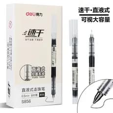 Deli S856 Caneta Gel Caneta Rollerball Líquida Reta 0.5mm Estudantes Usam Tubo de Agulha Completo Caneta Preta Caneta Ve