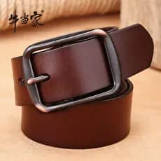 Niudangjia cinto masculino de couro genuíno pino fivela Retro artesanal cinto primeira camada calças casuais cinto juven