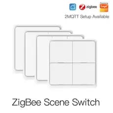 Zigbee Graffiti casa inteligente cenário interruptor app cronometragem 4 botões sem fio adesivo livre cena interruptor i