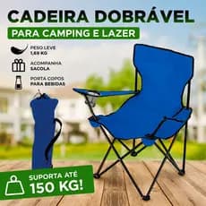 Cadeira Dobrável com Porta Copos，Cadeira para piquenique, acampamento e pesca com bolsa
