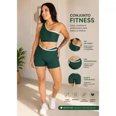Conjunto Fitness Feminino Poliamida Zero Transparência Modelador Academia