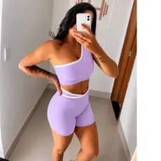 Conjunto Fitness Feminino Poliamida Zero Transparência Modelador Academia