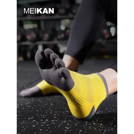 MEIKAN MEIKAN 7A Meias antibacterianas para caminhada Meias masculinas Meias de maratona Meias de corrida Meias de cinco