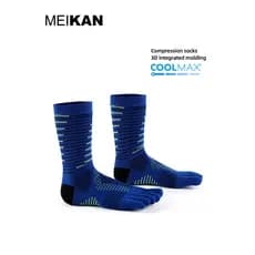 MEIKAN MEIKAN Meias esportivas profissionais Meias de corrida Meias de cinco dedos Meias de cano médio masculinas de sec