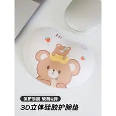 Mouse pad em forma de coração Suporte de pulso Suporte de mão Silicone Escritório Computador Travesseiro de mão Almofada