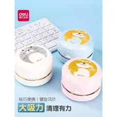 Deli Mini aspirador de pó de mesa Limpador de mesa Borracha Aspirador de pó Limpeza de teclado Ferramenta útil Sucatas d