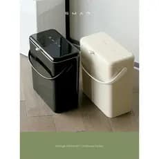 Novo estilo lata de lixo doméstico 2022 portátil sala estar banheiro quarto banheiro com tampa escritório Retro