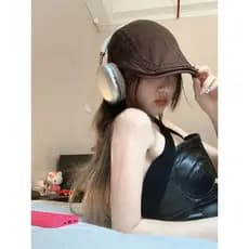 Estilo Hong Kong na moda influenciador Retro frente chapéu feminino outono inverno versão coreana All-Match pintor chapé