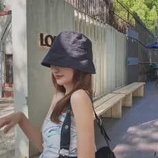 Chapéu nicho balde chapéu feminino versão coreana na moda verão moda em forma de sino plissado rosto liso chapéu simples