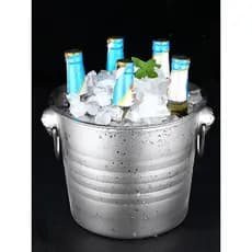 Balde de gelo de aço inoxidável ktv balde de champanhe engrossado estilo europeu grande balde de cerveja tamanho pequeno