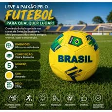 Bola de Futebol Brasil Número 5 - Amarela Bola Seleção Brasileira