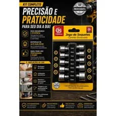 Kit Com 9 Soquetes 5 A 13mm + Kit 10 Ponteiras Parafusadeira Furadeira