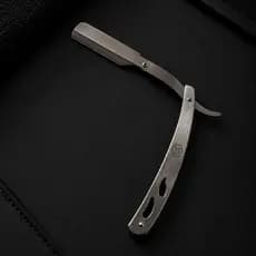 Navalha Navalhete Aço Inox Barbeiro Profissional Iniciante Acabamento Cabelo Barba Lamina