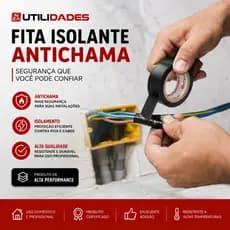 Kit Fita Isolante Anti Chamas Impermeavel 5m Alta Resistência para Instalações Elétricas