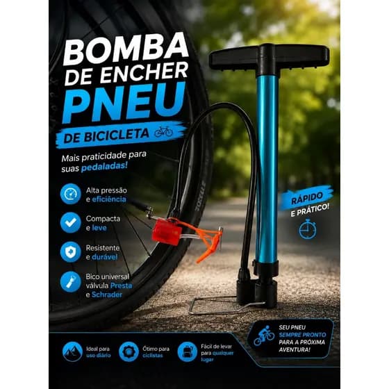 Bomba De Encher Pneu Bola Piscina Bicicleta Carro Bike Manual
