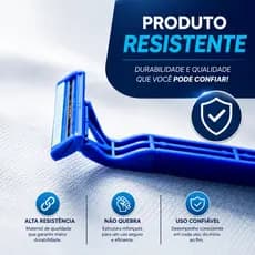 Kit Prestobarba Aparelho de Barbear Longa Duração 2 Laminas Com Fita Lubrificante Lamina Afiada