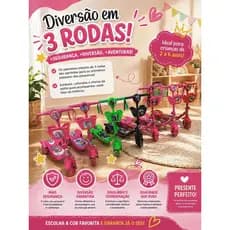 Patinete Infantil 3 Rodas Com Cestinha Com Musica Luz Divertido