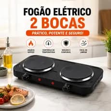 Fogareiro Elétrico Indução Fogão 2 Bocas 110V 220V Cooktop Acampamento Externo 2000W