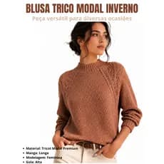Blusa feminina renda Trico modal veste 36 ao 42 blusa inverno | Blusa feminina inverno trico modal
