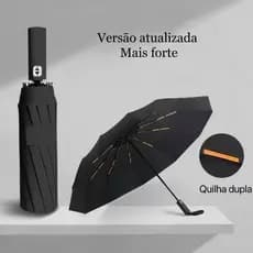 Guarda-Chuva Automático Resistente ao Vento - Abre e Fecha com 1 Botão, Dupla Vareta, Proteção UV