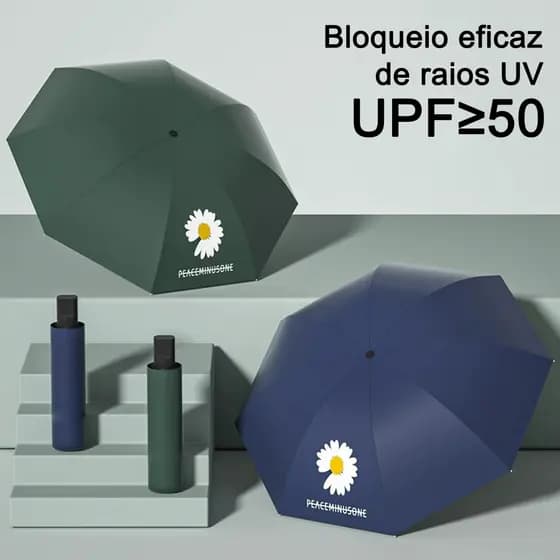 8 Hastes Guarda Chuva Automático Sombrinha Grande Proteção Solar UV Reforçado Dobrável colorido