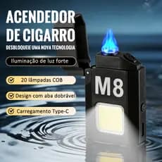 Lanterna LED Profissional com Isqueiro Recarregável USB Portátil Multiuso para Camping e Emergência Diária