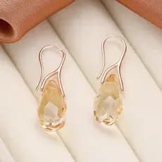 Brincos MOJOY de Cristal Imitado Brilhante, Design Simples em Forma de Gota, Adequados para Mulheres, Joias para Férias