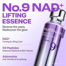 numbuzinNo.9NAD+PeptideLiftingSerumparaRostoeCorpo,Reafirmante eAnti-Rugas,Essência com50PeptídeosparaFlacidez,LinhasFin