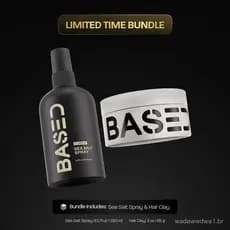 BASED Texture & Hold Duo: Conjunto de Spray de Sal Marinho e Cera Capilar - Spray Volumizador Não Tóxico com Algas Marin