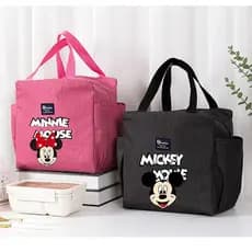 Bolsa Térmica Portátil com Estampa do Mickey Mouse, Bolsa de Almoço Infantil, Bolsa de Comida para Escola e Viagem UDG6