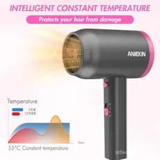 Secador de Cabelo ANIEKIN, 1875 Watts, Secador de Cabelo de Secagem Rápida com Difusor e Concentrador, Secador de cabe