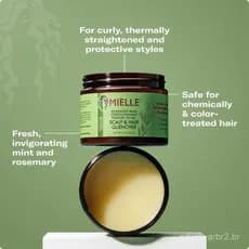 MielleOrganics Pomada Capilar de Alecrim e Menta para Mulheres e Homens - Condicionador Hidratante para o Cabelo, Alivia
