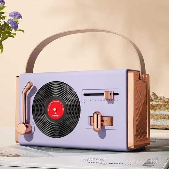 [Novo Estilo 2023] Caixa de Som Bluetooth Portátil Retrô, Caixa de Som Sem Fio Retrô Bonita, Adequada para Casa/Exterior
