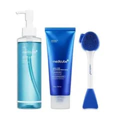 Medicube Trio de Cuidados Zero Pore em 3 Passos: Óleo de Limpeza de Cravos Zero Pore, Máscara de Argila Zero Pore e Apli