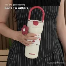 Copo isolado de 24 oz para mulheres, garrafa de água à prova de vazamentos em aço inoxidável, adequada para porta-copos,