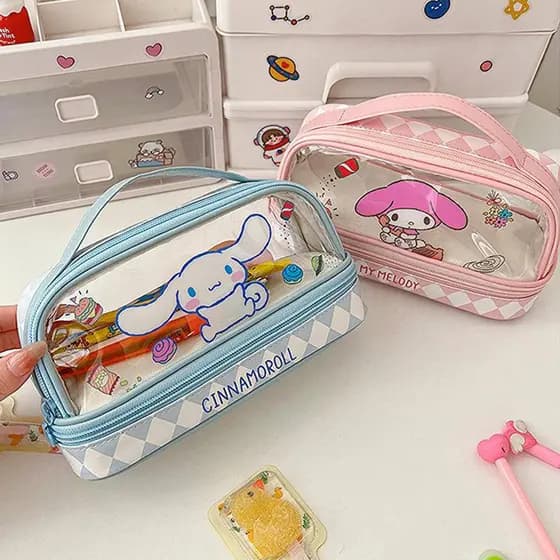 Estojo de Lápis de Grande Capacidade Sanrio 2022, Bonito My Melody Kuromi Coca-Cola, Bolsa Escolar, Bolsa de Maquiagem W